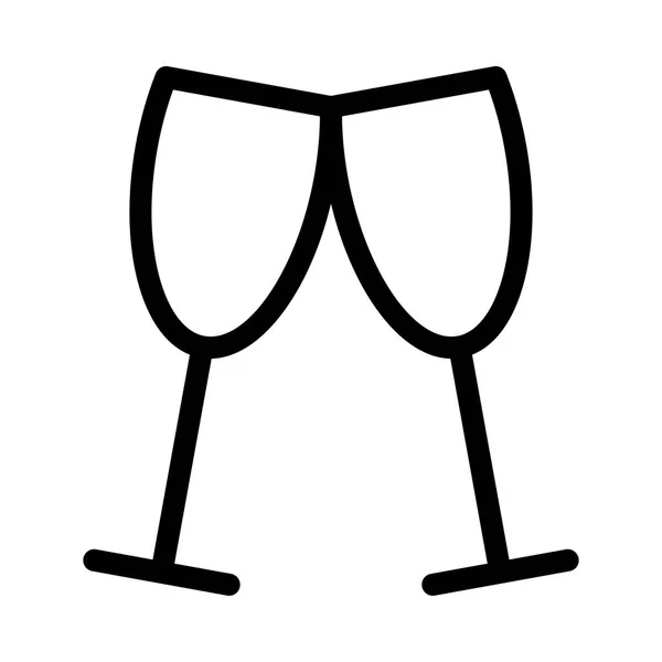 VINO GAFAS delgada línea vector icono — Vector de stock