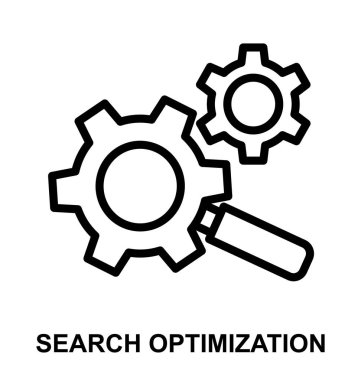 Arama Optimizasyonu ince çizgi vektör simgesi