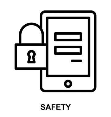 Hareket eden kilit ince çizgi vektör simgesi