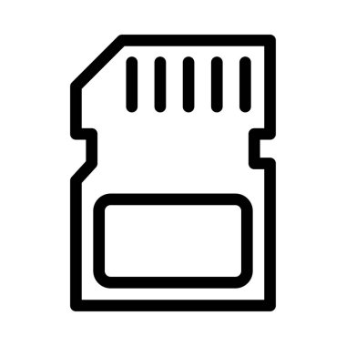 SIM kart ince çizgi vektör simgesi