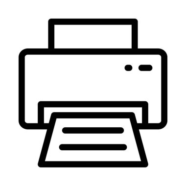 Yazıcı İnce Satır Vektörü Simgesi