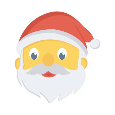 Santa düz vektör simgesi 