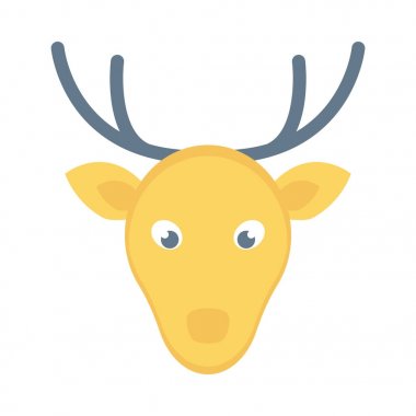 geyik düz vektör simgesi 