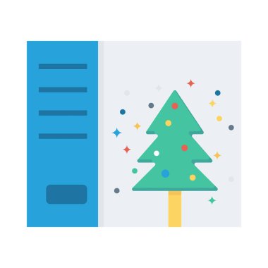 Noel kartı düz vektör simgesi 