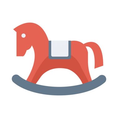 sallanan at düz vektör simgesi 