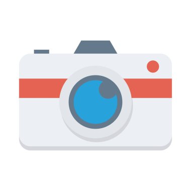 kamera düz vektör simgesi 