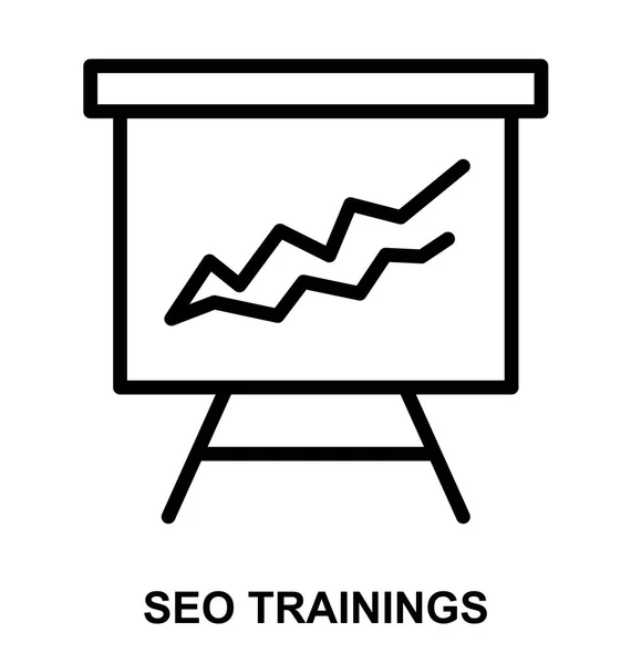 SEO FORMACIÓN icono de vector de línea delgada — Vector de stock