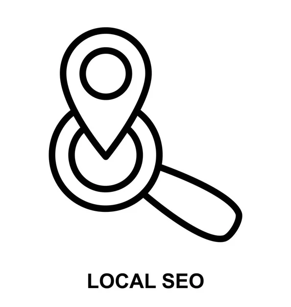 Ícone de vetor de linha fina LOCAL SEO —  Vetores de Stock