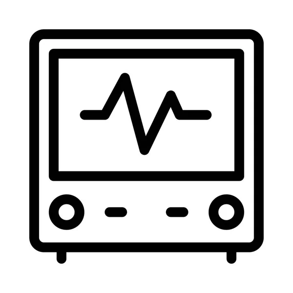 Medical monitor thin line vector icon — Stock Vector