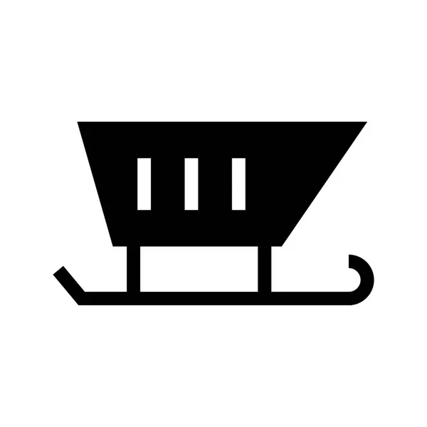 Icona vettoriale dei glifi della slitta di Santa — Vettoriale Stock