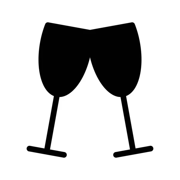 Wine glasses Glyphs Vector Icon — Stock Vector