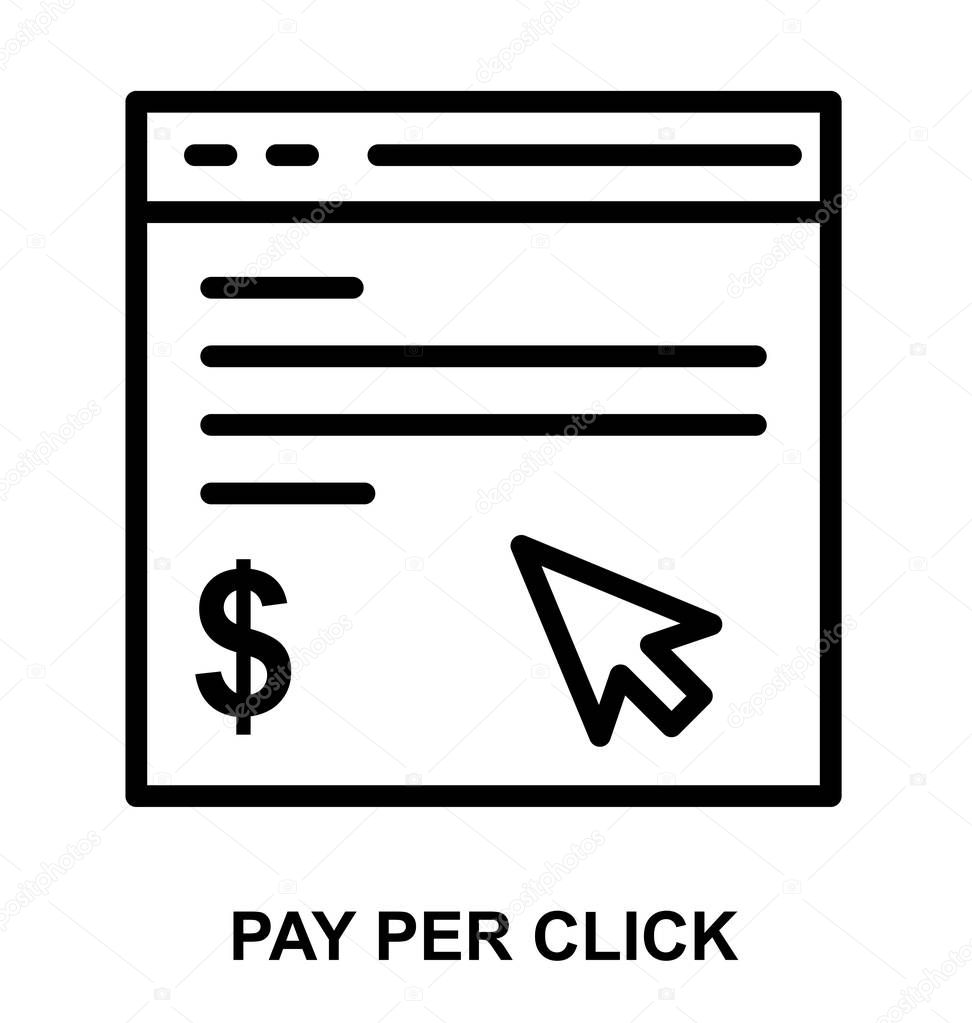 pay per click Flat Vector Icon 