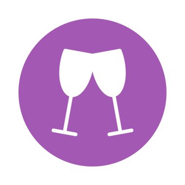 Glifler renk daire simgesi şarap gözlük