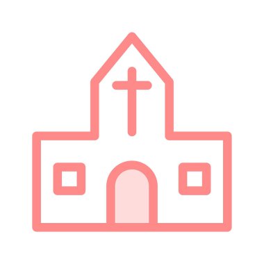 Kilise renkli vektör simgesi