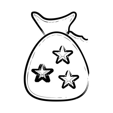 Vektör simge Santa çantası el çekilmiş 