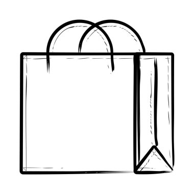 alışveriş çantası el çizilmiş vektör simgesi 