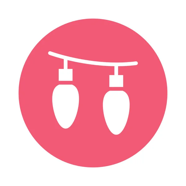 Decoração lâmpada Glyphs cor círculo ícone —  Vetores de Stock