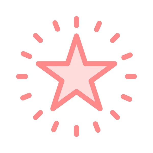 SHINING STAR icône vectorielle de ligne de couleur — Image vectorielle