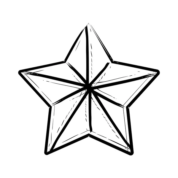 Estrella mano dibujado icono de vector — Vector de stock