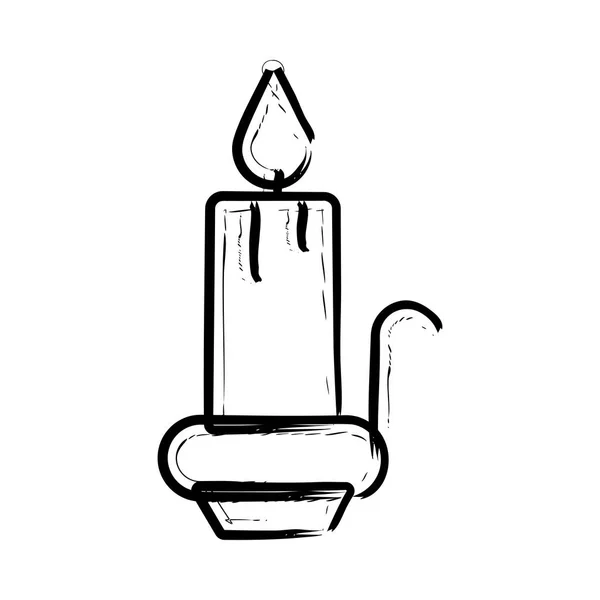 Candle hand dras vektor symbol — Stock vektor