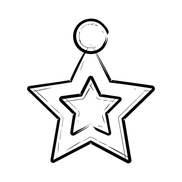 Estrella ornamento mano dibujado icono de vector — Vector de stock