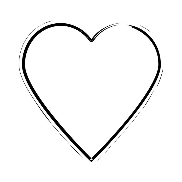 Corazón mano dibujado icono de vector — Archivo Imágenes Vectoriales