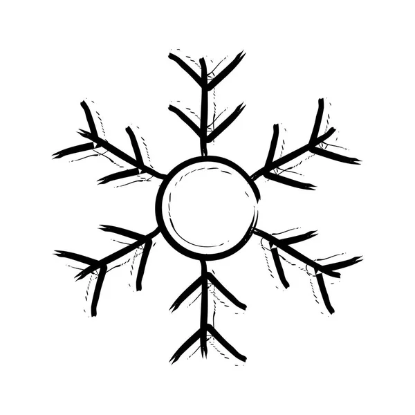 Snow flake hand drawn vector icon — Stock Vector