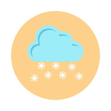 Bulut kar düz vektör simgesi