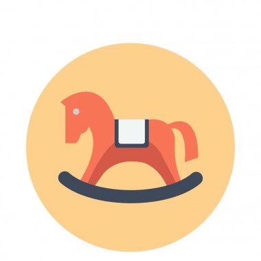 sallanan at düz vektör simgesi