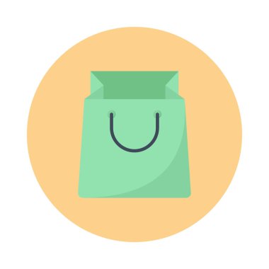 alışveriş poşeti düz vektör simgesi