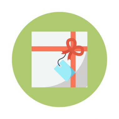 Hediye kutusu düz vektör simgesi