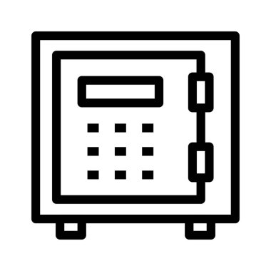 Elektronik güvenli ince çizgi vektör simgesi 