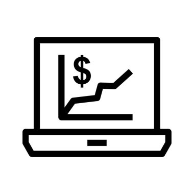 online ödeme grafik ince çizgi vektör simgesi 