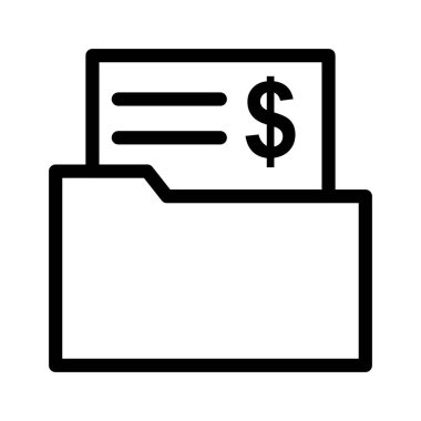 ödeme klasörü ince çizgi vektör simgesi 