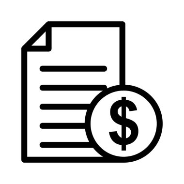 ödeme belge ince çizgi vektör simgesi 