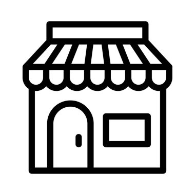 İnce çizgi vektör simgesi alışveriş 