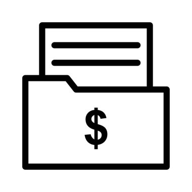 ödeme klasörü ince çizgi vektör simgesi 