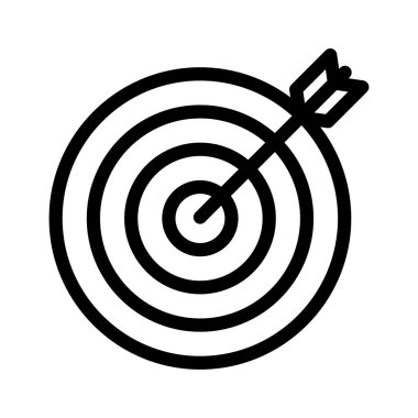 Hedef İnce Satır Vektör Simgesi 