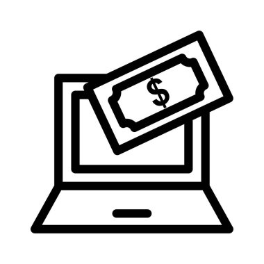 Çevrimiçi Ödeme Vektör Satırı Simgesi