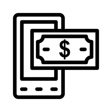 Online mobil ödeme vektör satırı simgesi