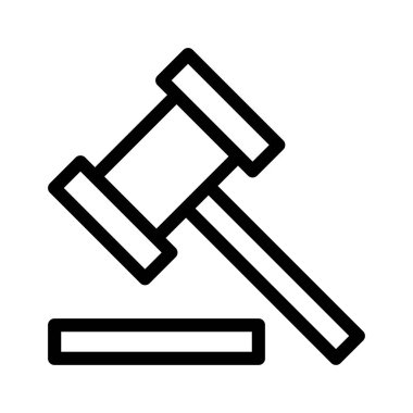 Mahkeme tokmak ince çizgi vektör simgesi 