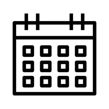 Takvim İnce Satır Vektörü Simgesi 