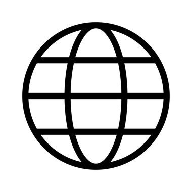 Dünya İnce Çizgi Vektörü Simgesi 