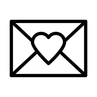 Aşk mektubu ince çizgi vektör simgesi 