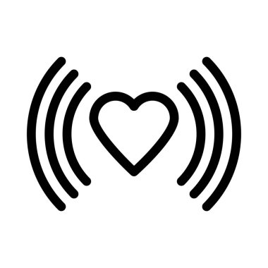 İnce çizgi vektör simgesi kalp atışını 