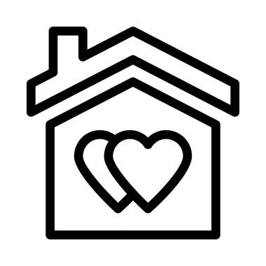 Sweet Home ince çizgi vektör simgesi 