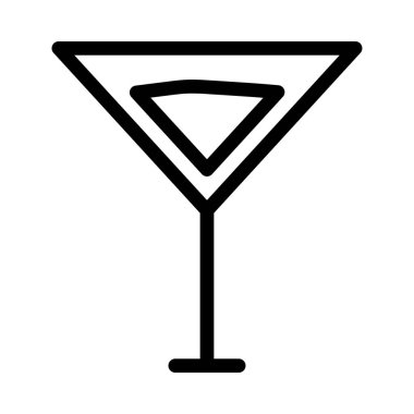 Kokteyl ince çizgi vektör simgesi 