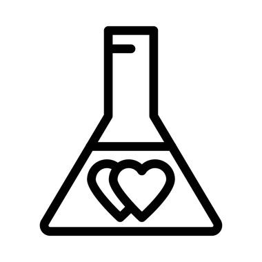 Kalp kabı kalın satır vektör simgesi 