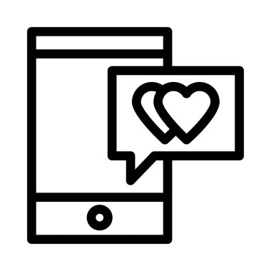 Aşk sohbet kalın satır vektör simgesi 