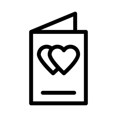 Aşk kartı kalın satır vektör simgesi 